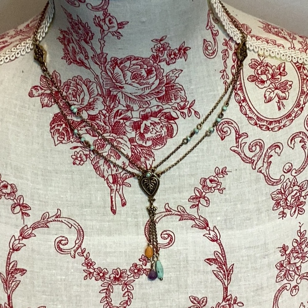 🍀Lucky Brand bronze tone vintage look necklace